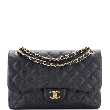 Chanel Classic Double Flap Bag Quilted Caviar Jumbo