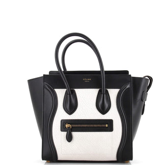Celine Bicolor Luggage Bag Leather Micro