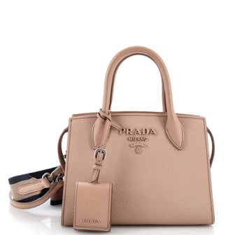 Prada Monochrome Tote Saffiano with City Calf Small