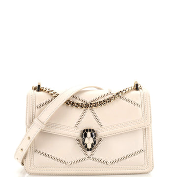 Bvlgari Serpenti Forever Shoulder Bag Whipstitched Leather Small
