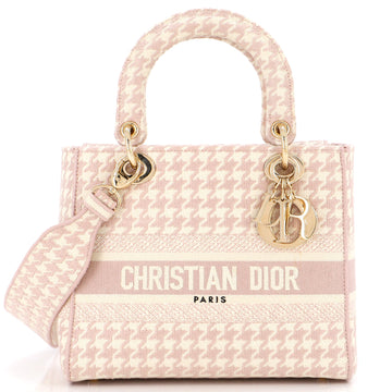 Christian Dior Lady D-Lite Bag Houndstooth Canvas Medium