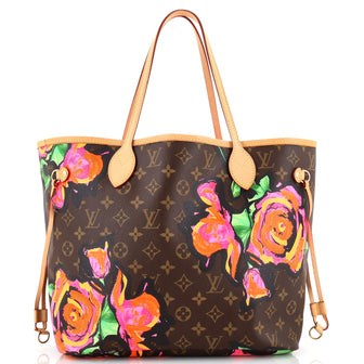 Louis Vuitton Neverfull Tote Limited Edition Monogram Roses MM