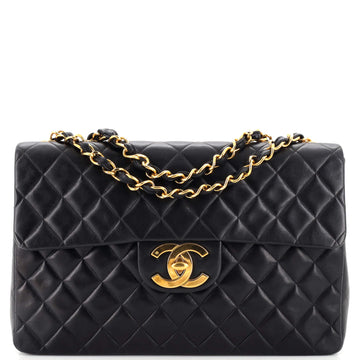 Chanel Vintage Classic Single Flap Bag Quilted Lambskin Maxi