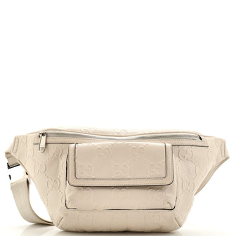 Gucci Front Pocket Belt Bag GG Embossed Perforated Leather