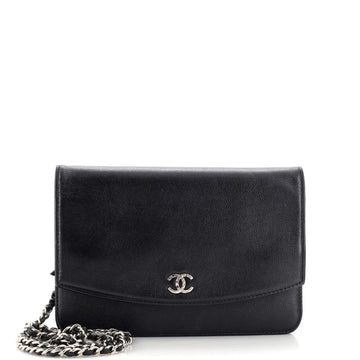 Chanel Sevruga Wallet on Chain Caviar