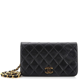 Chanel Vintage Full Flap Bag Quilted Lambskin Mini