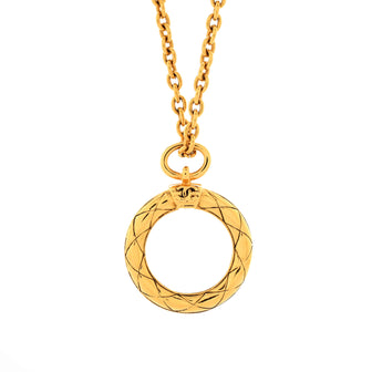 Chanel Vintage Magnifying Glass Pendant Necklace Metal