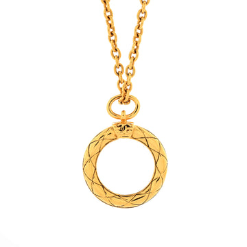 Chanel Vintage Magnifying Glass Pendant Necklace Metal