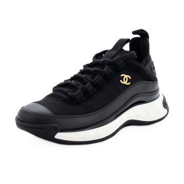 Chanel Women's CC Cap Toe Logo Sneakers Suede and Mixed Fibers