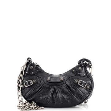 Balenciaga Le Cagole Giant Studs Chain Shoulder Bag Leather XS