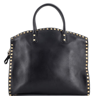 Valentino Garavani Rockstud Convertible Dome Tote Leather