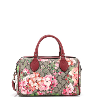 Gucci Convertible Boston Bag Blooms Print GG Coated Canvas Small