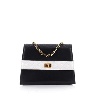 Chanel Vintage Trapezoid CC Flap Bag Leather Small Black