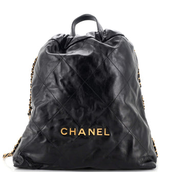 Chanel 22 Chain Backpack Quilted Calfskin Large