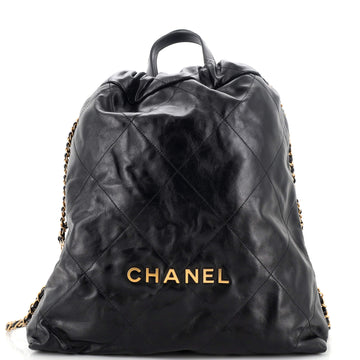 Chanel 22 Chain Backpack Quilted Calfskin Large