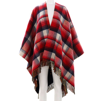 Gucci Women's Reversible Cape GG Wool and Tartan