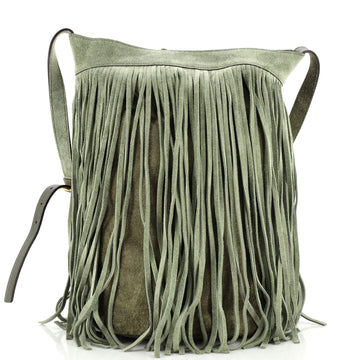 Celine Fringe Bucket Bag Suede Medium