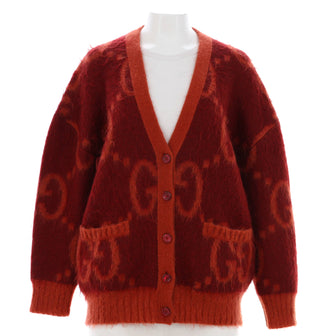Gucci Reversible V-Neck Cardigan GG Mohair Blend