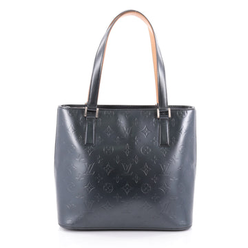 Louis Vuitton Mat Stockton Handbag Monogram Vernis Blue 2182003
