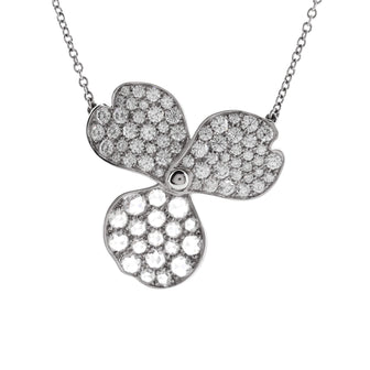 Tiffany & Co. Paper Flowers Pendant Necklace Platinum with Pave Diamonds Large