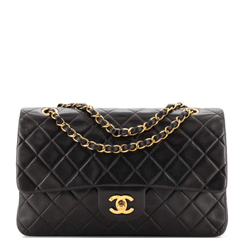 Chanel Vintage Classic Double Flap Bag Quilted Lambskin Medium