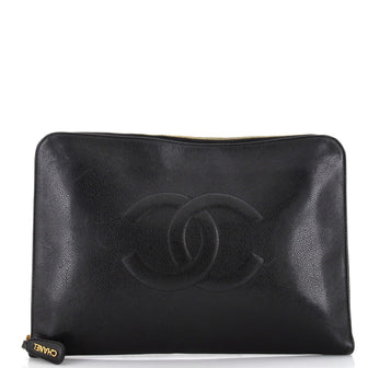 Chanel Timeless Zip Around Portfolio Caviar