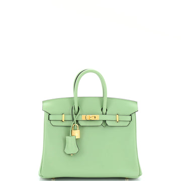 Hermes Birkin Handbag Green Swift with Gold Hardware 25
