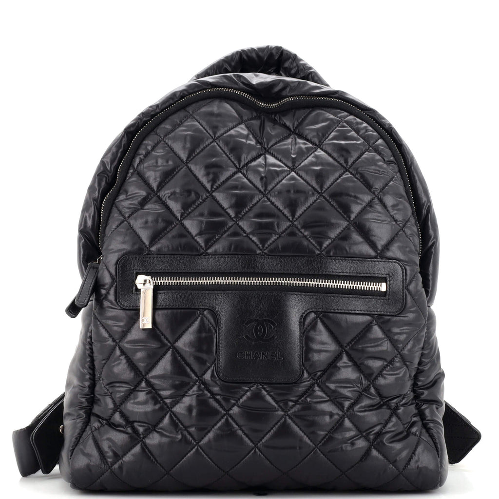 Chanel Coco Cocoon Backpack Quilted Nylon Large Black 218235180