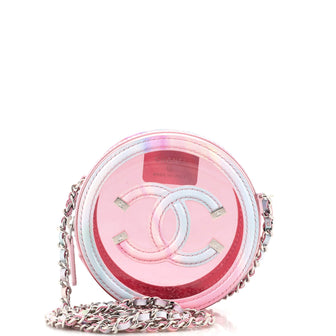 Chanel Filigree Round Clutch with Chain PVC with Lambskin Mini