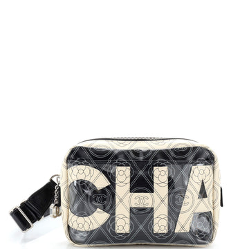 Chanel Logo Camellia Camera Case Bag Printed Coated Canvas