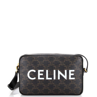Celine Logo Messenger Bag Triomphe Coated Canvas Medium