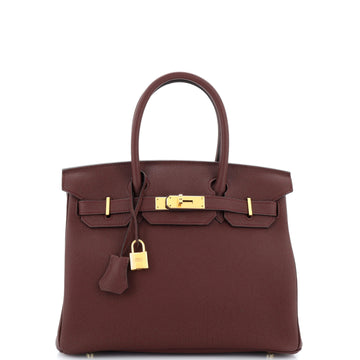 Hermes Birkin Handbag Red Togo with Gold Hardware 30