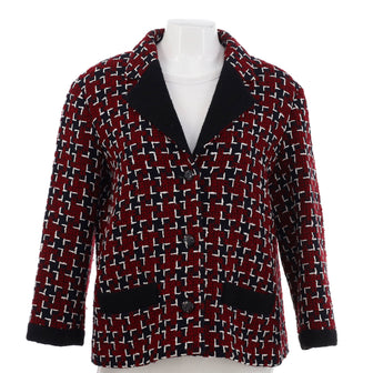 Chanel Women's Pointed Collar Button Up Jacket Tweed