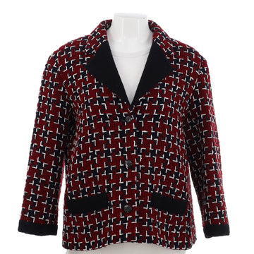 Chanel Women's Pointed Collar Button Up Jacket Tweed