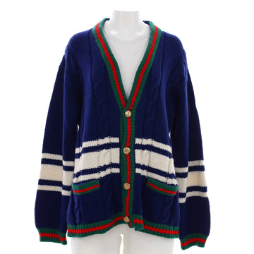 Gucci La Societe Angelique Web Trim Cardigan Wool