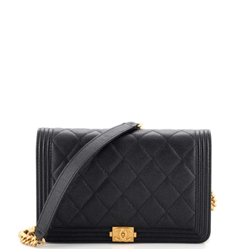 Chanel Boy Wallet on Chain Quilted Caviar