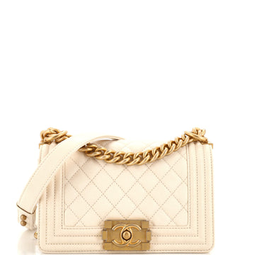 Chanel Boy Flap Bag Quilted Caviar Small