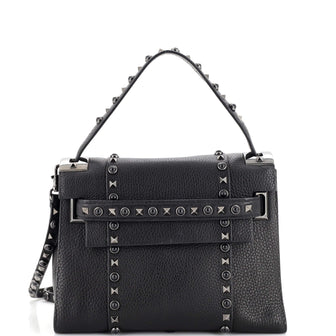 Valentino Garavani My Rockstud Rolling Satchel Leather with Cabochons Small