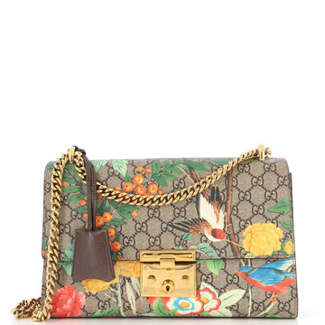 Gucci Padlock Shoulder Bag Tian Print GG Coated Canvas Medium