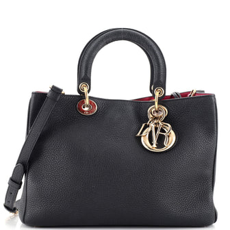 Christian Dior Diorissimo Tote Pebbled Leather Medium