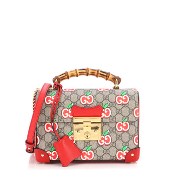 Gucci Padlock Bamboo Shoulder Bag Printed GG Coated Canvas Small