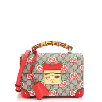 Gucci Padlock Bamboo Shoulder Bag Printed GG Coated Canvas Small