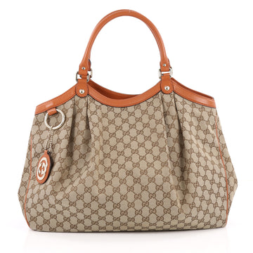 Gucci Sukey Tote GG Canvas Large Brown 2184202