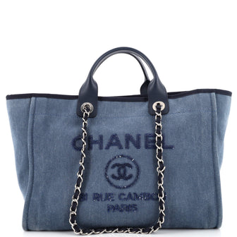 Chanel Deauville Tote Canvas with Sequins Medium