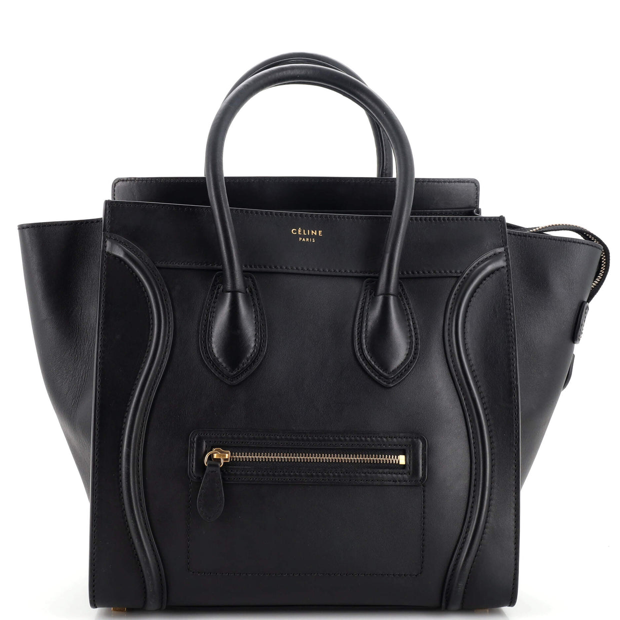 Celine Luggage Bag Smooth Leather Mini Black 2184821