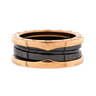 Bvlgari B.Zero1 Roma Two Band Ring 18K Rose Gold and Ceramic
