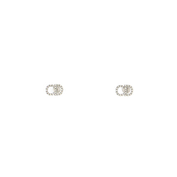 Christian Dior Clair D Lune Stud Earrings Metal with Crystals