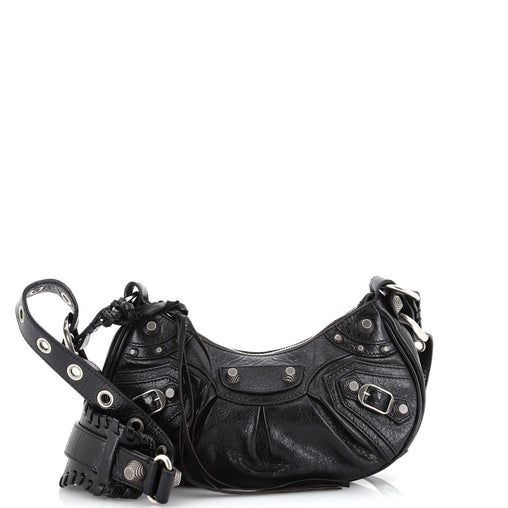 Balenciaga Le Cagole Giant Studs Shoulder Bag Leather XS Black 2184981