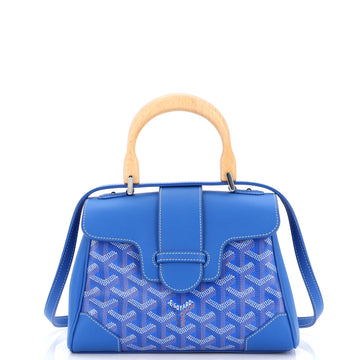 Goyard Saigon Top Handle Bag Coated Canvas with Leather Mini