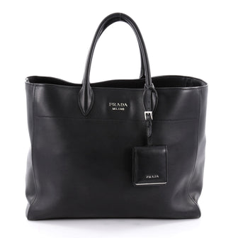Prada Convertible Open Tote City Calfskin Medium Black 2185104